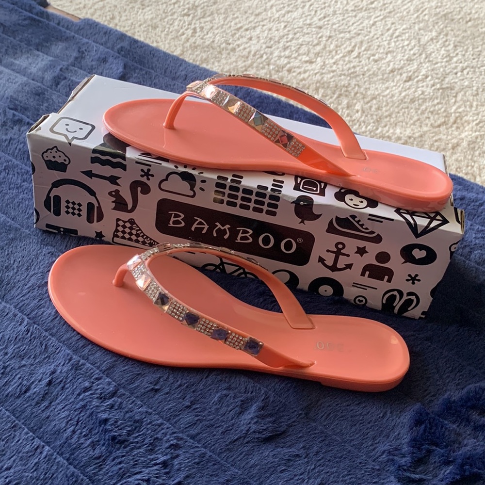 Coral bamboo flip flops/ sandal